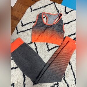 Orange and Gray Ombre Activewear Set